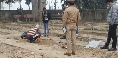 dead body of newborn exhumed and postmortem conducted 16 days after his death In Pilibhit
