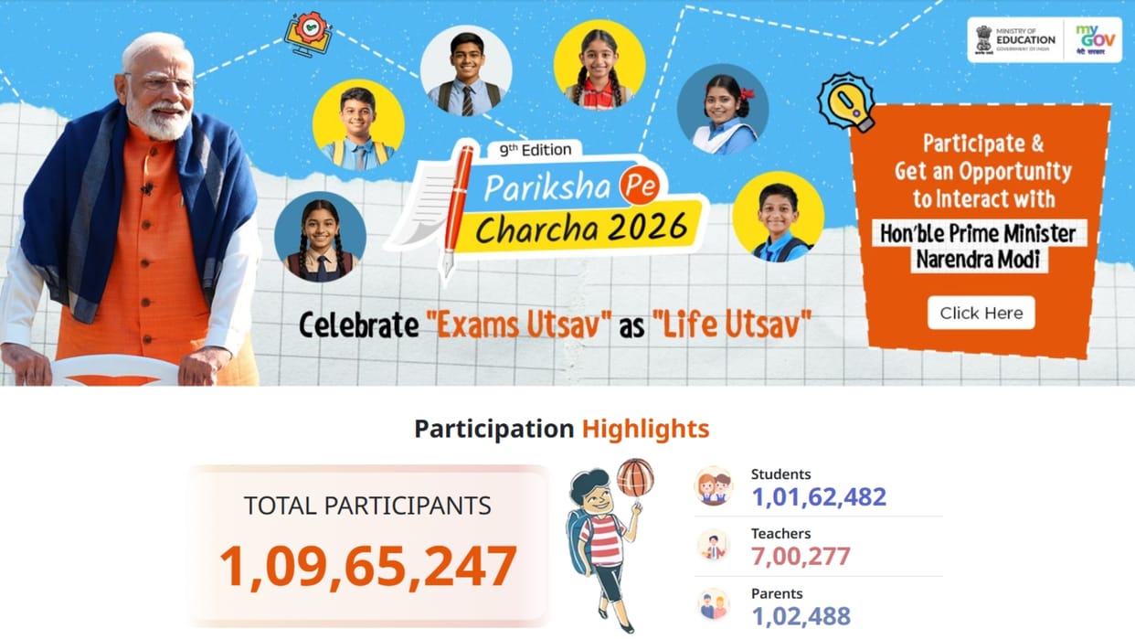Pariksha Pe Charcha 2026 Registration Crosses 1 Crore, Apply Online at innovateindia1.mygov.in