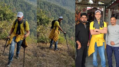 Actor Hrithik Roshan went on trekking trip and visit Santala Devi temple in Dehradun