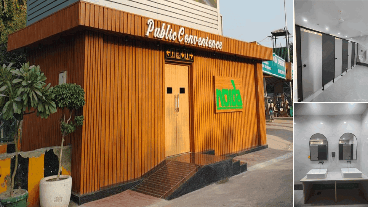 first modern public toilet built along Noida-Greater Noida Expressway photos