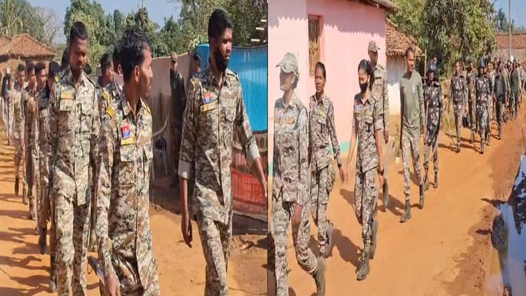 कांकेर में धर्मांतरित शव दफन विवाद: आमाबेड़ा के ग्राम तेवड़ा में अब शांति बहाल, पुलिस ने निकाला फ्लैग मार्च