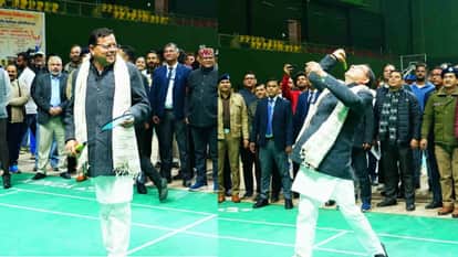 CM Dhami played badminton praised Uttarakhand Secretariat Badminton Club initiative