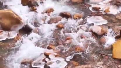 Uttarakhand Weather Bhagirathi and Kedarganga rivers freeze at Gangotri Dham forest department on high alert