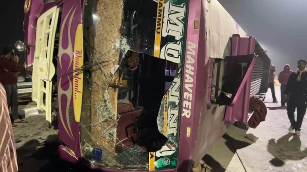 Accident in Jammu School bus returning from picnic overturns injuring over 35 students