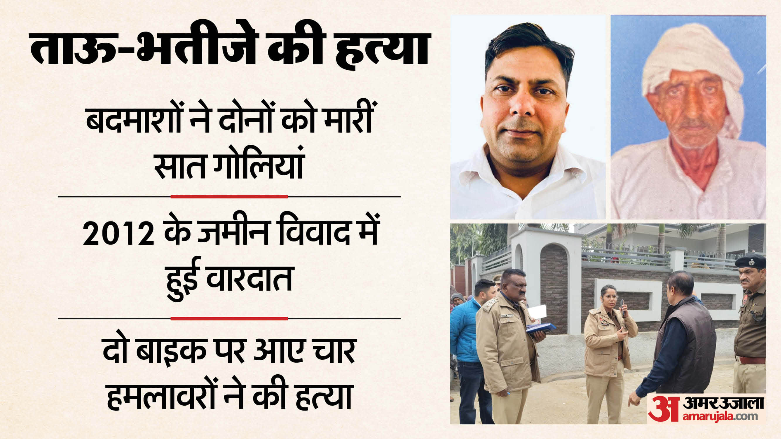 An uncle and nephew were shot dead with seven bullets in Kaithal