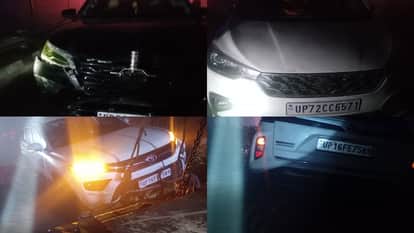 Major Accident Averted as Four Cars Collide in Dense Fog on Agra–Lucknow Expressway