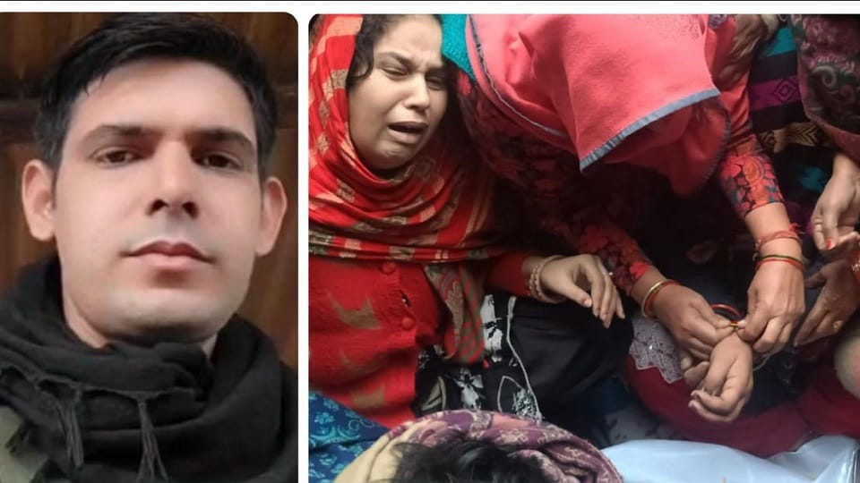 Last rites of a soldier: Village gathered during Sachin's last rites, wife fainted after seeing the dead body,