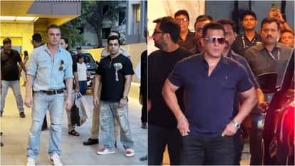Salman Khan grabbed the attention as he made a stylish entry at his brother Sohail Khan birthday bash