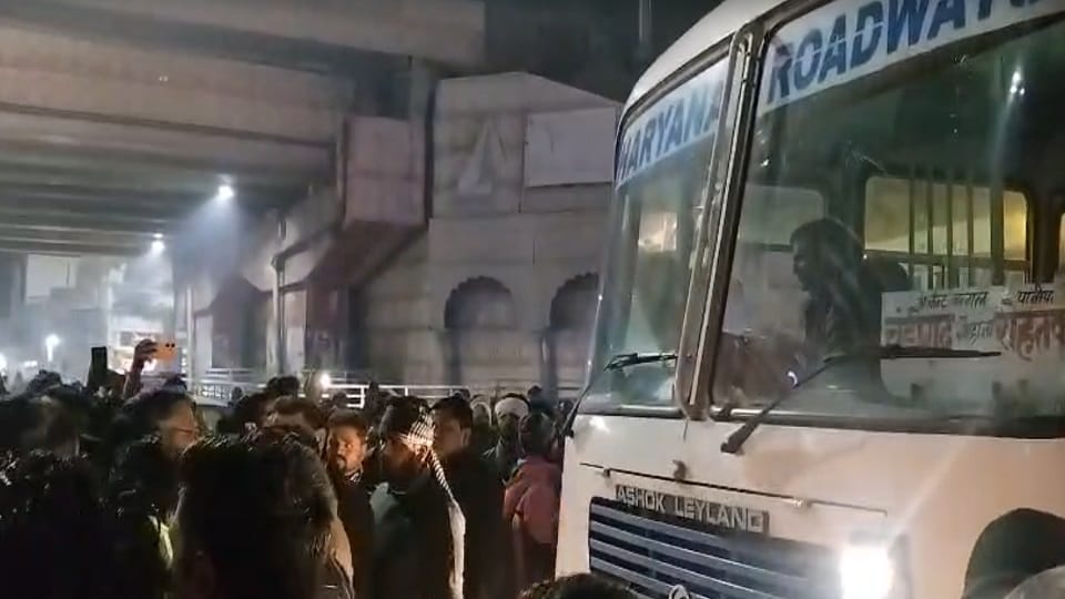 Haryana Roadways bus crushed two youths in Karnal