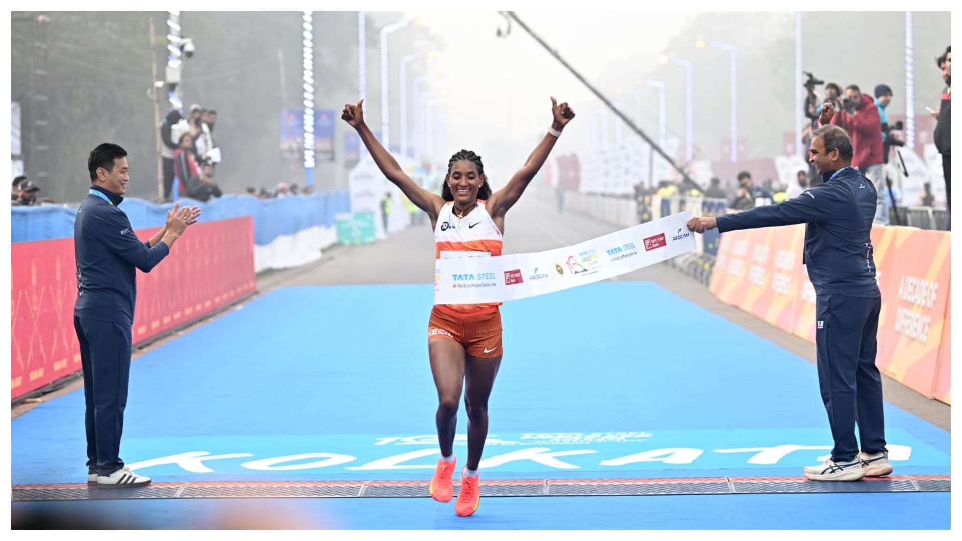 Tata Steel World 25K Kolkata: Gulvir Singh and Seema break records, Joshua Cheptegei shows strength