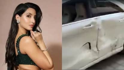 Nora Fatehis car hit by drunk driver actor safe says Mumbai Police