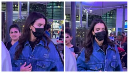 Triptii Dimri refuses to take off mask at mumbai airport watch Viral Video