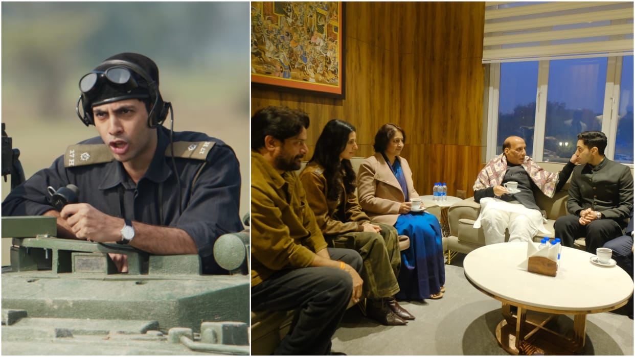 Defence Minister Rajnath Singh Felicitates 2nd Lieutenant Arun Khetarpal Family During Ikkis special Screening