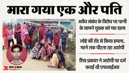 lover murder husband in front of his wife after husband objected to their illicit relationship In Lucknow