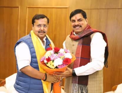 CM Dr. Mohan Yadav met newly appointed BJP National Executive President Nitin Naveen in Delhi.