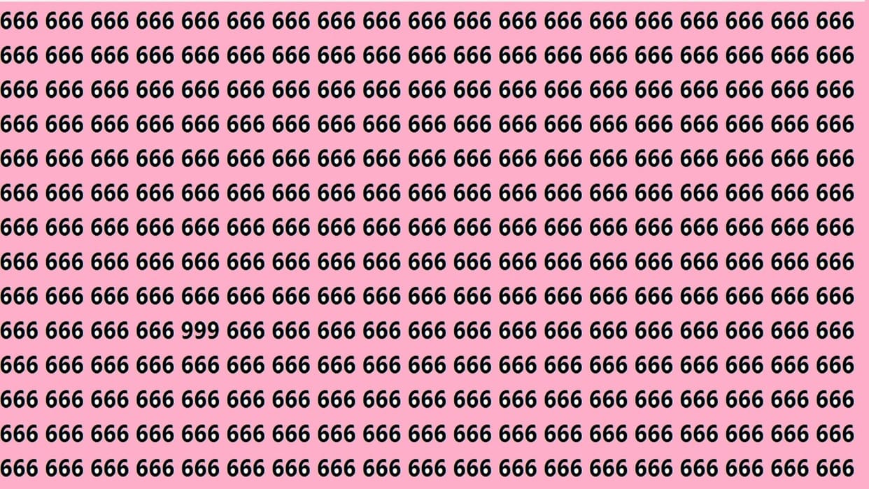 Optical Illusion iq test brain teaser image Can You Spot 999 Within 15 Seconds?