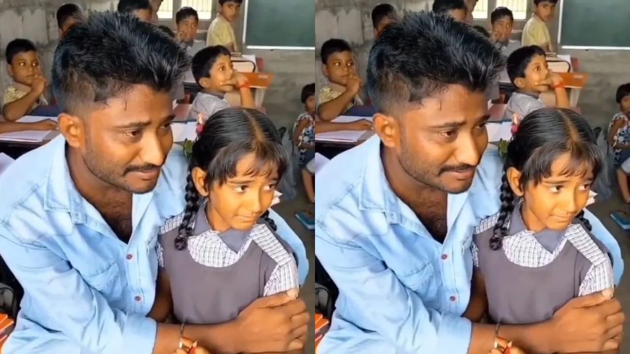 Father broken voice in classroom saying Madam do not beat her she does not have mother heart melts