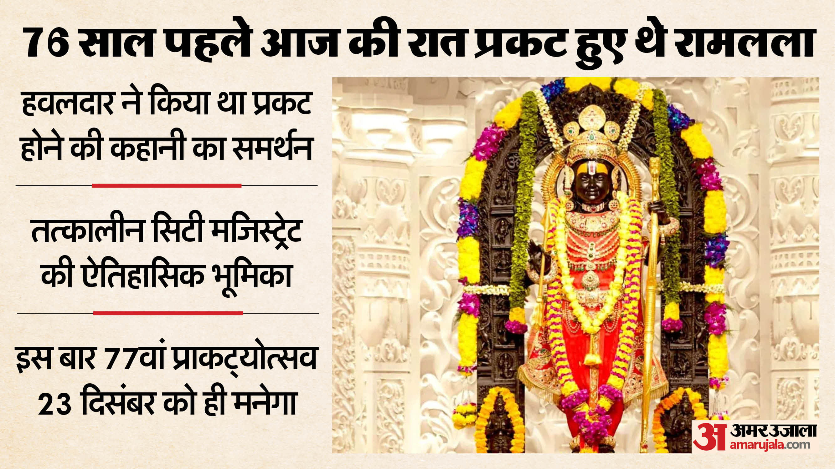 Ramlala appeared 76 years ago, on the midnight of 22 December