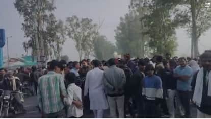 Three people died in collision between Bolero and bike on Hodal Road in Nuh