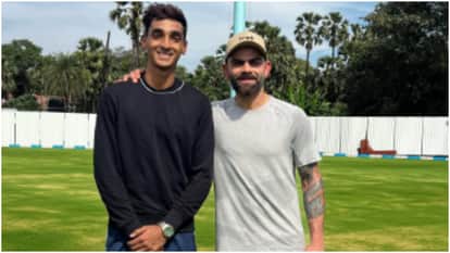Virat Kohli autograph on Iphone of net bowler in Alibaug training session