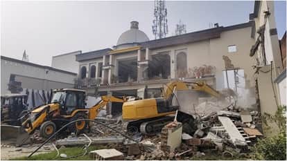 BDA bulldozer demolished Wajid Beg wedding hall in Bareilly