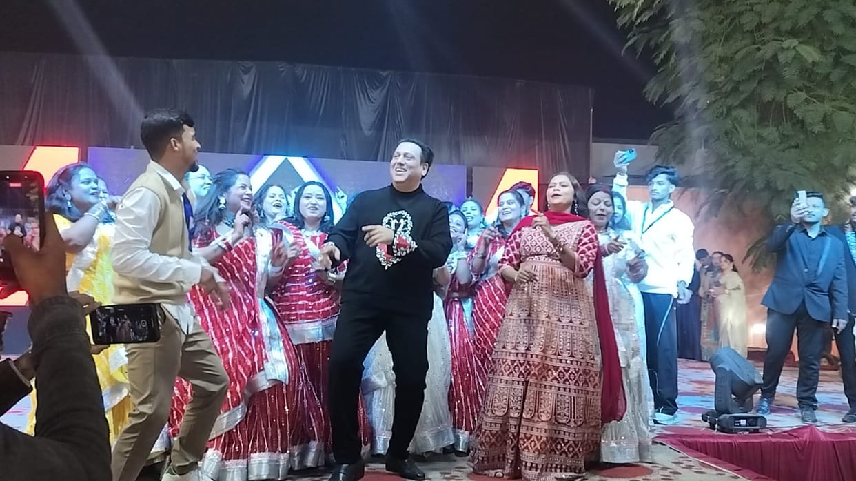 Film star Govinda in Bahraich.