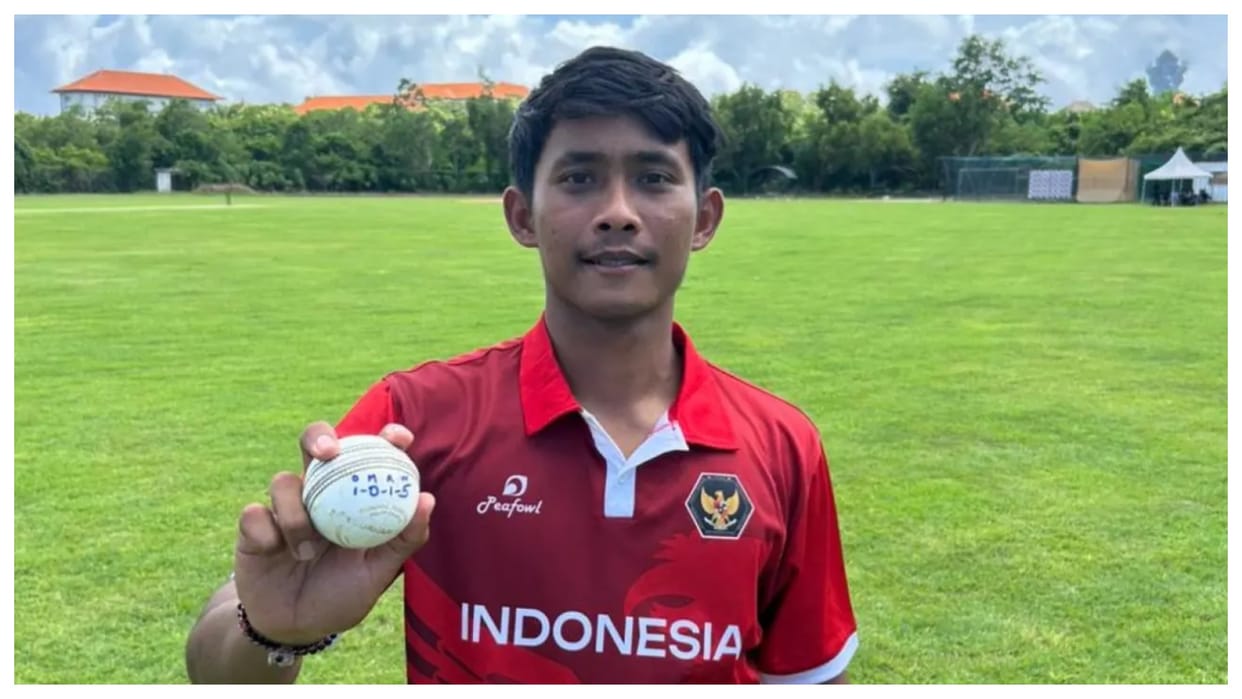 Indonesia's Gede Priandana has become first to pick up five wickets in an over in T20I match