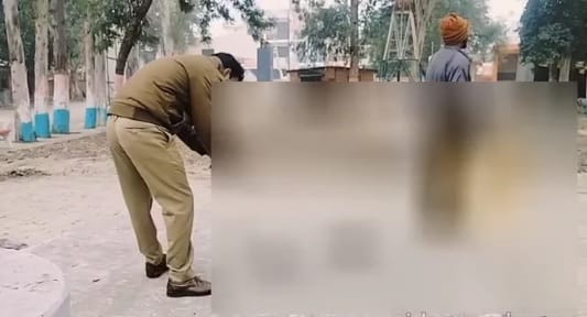 The body of newborn baby was found in Chaubepur block of Kanpur dogs had gnawed off and eaten one of its arms