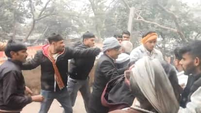 Auraiya Bidhuna tehsil turns into battleground two groups clash over  property deed resulting in fierce fight