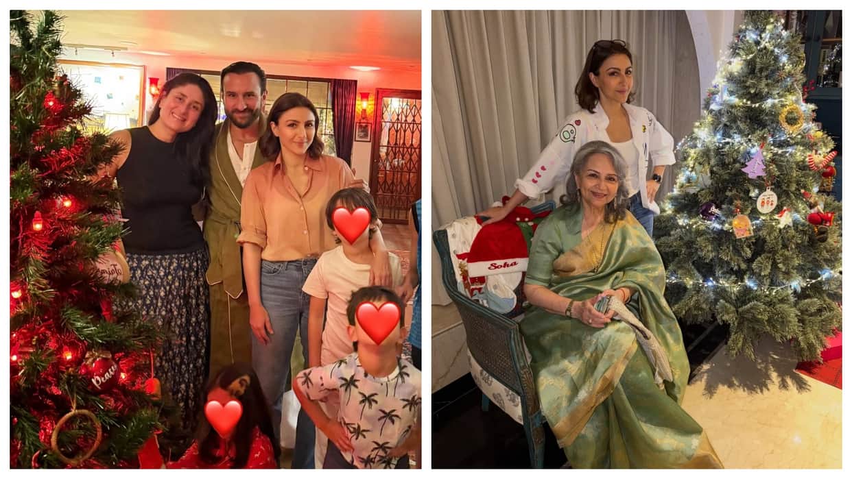 Christmas celebration week officially begun for soha ali khan kareena kapoor saif sharmila tagore jeh taimur