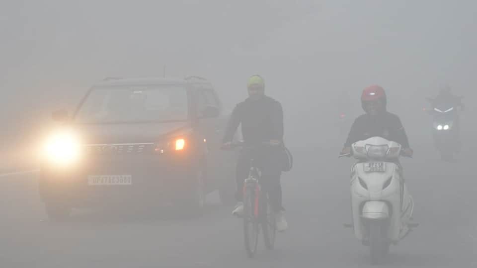 UP Weather: Moradabad was colder than Mussoorie, and fog slowed down traffic on the highway. See pictures