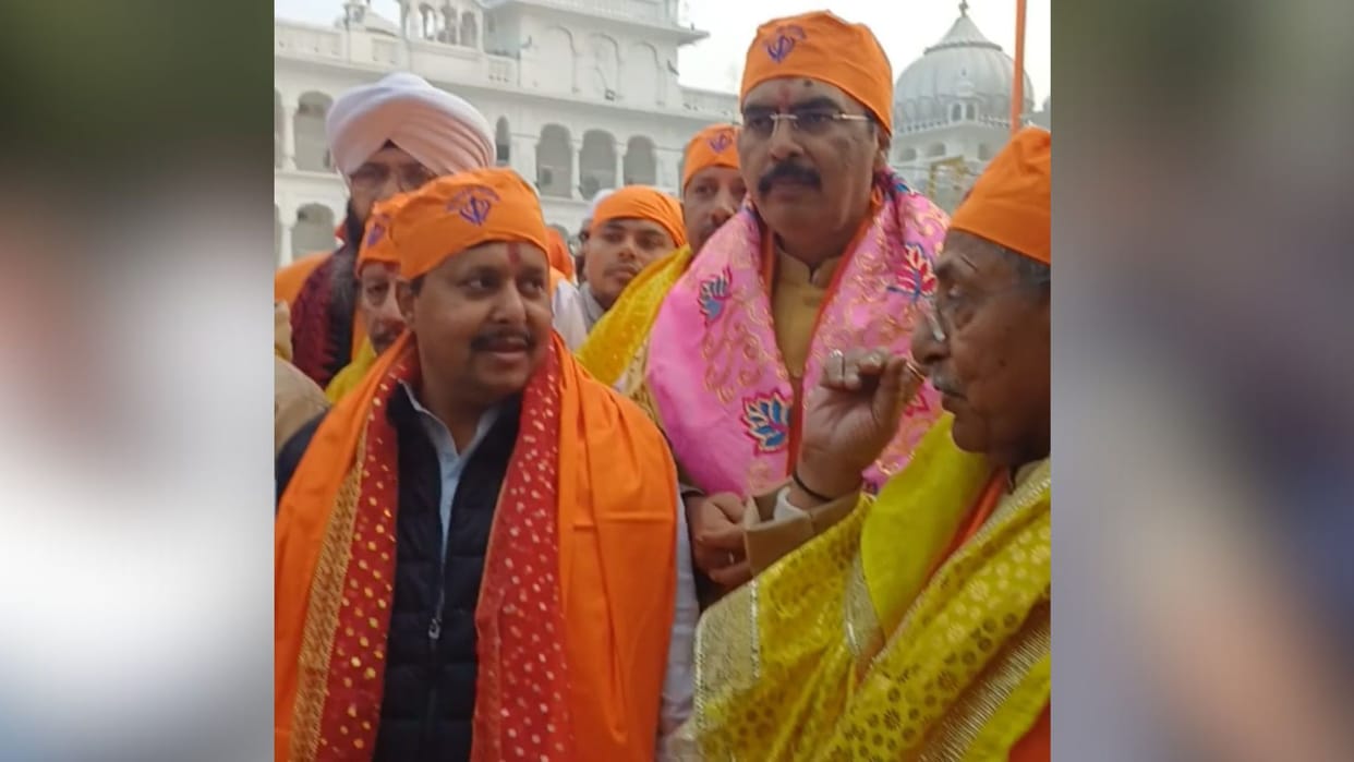 Bihar: BJP National Working President Nitin Naveen arrives at Takht Sri Harmandir Sahib