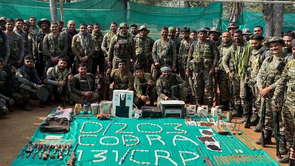 Weapons, IEDs, and explosive materials recovered from Naxalites in Sukma