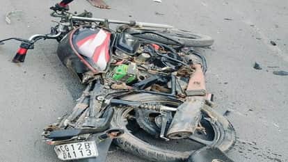 Three people narrowly escaped death in two separate incidents a trailer truck hit a motorcyclist in Korba