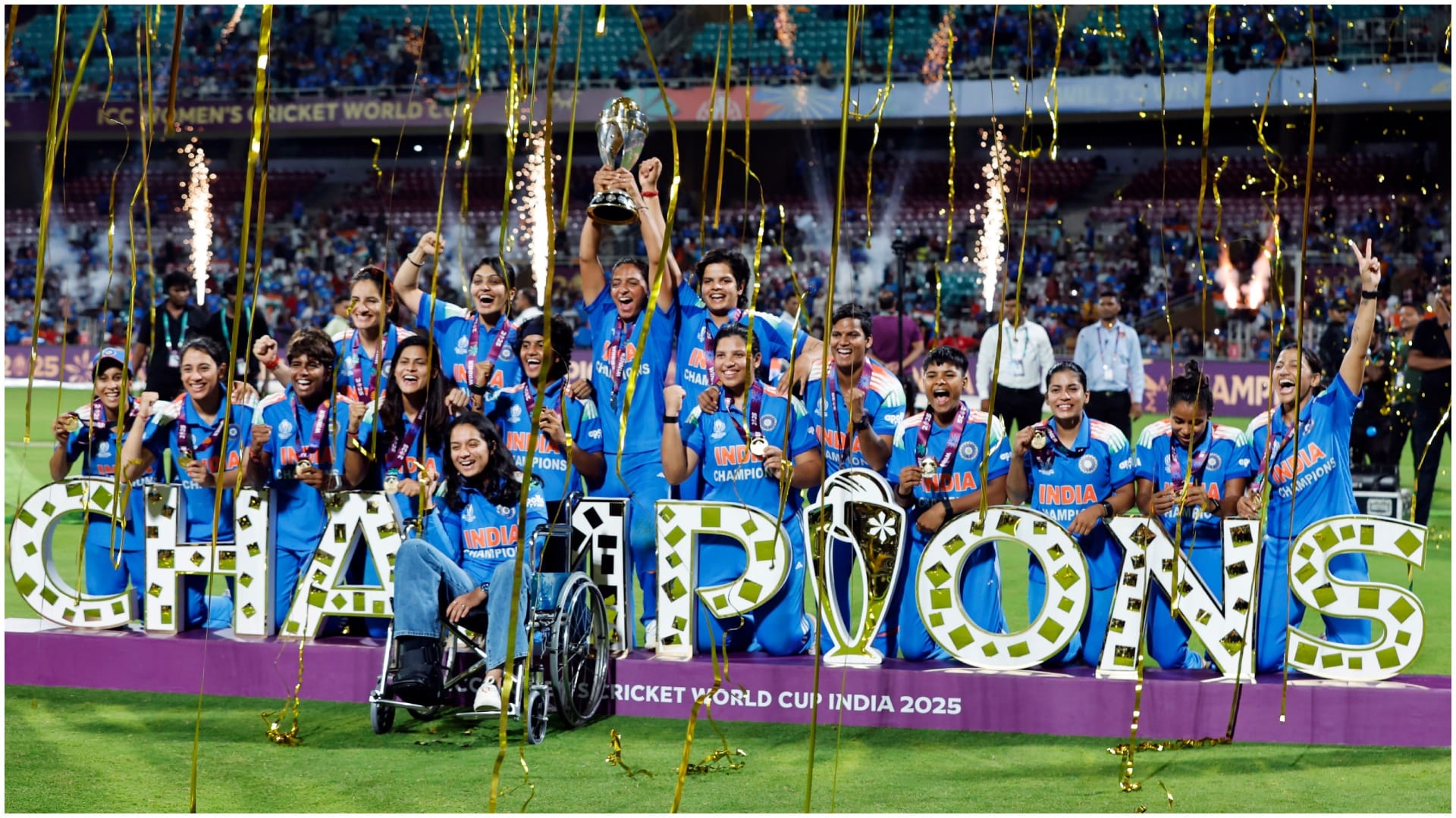 Radha Yadav Performance Three Trophies in Four Months Record WPL to ODI World Cup Trophy