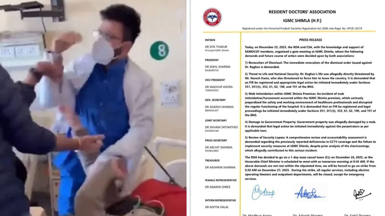 Shimla IGMC Assault Case matter escalates after the doctor dismissal doctors will be on mass leave on Friday