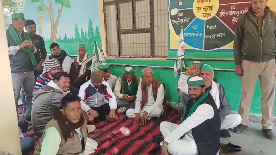 Farmers staged protest against irregularities at millet procurement center