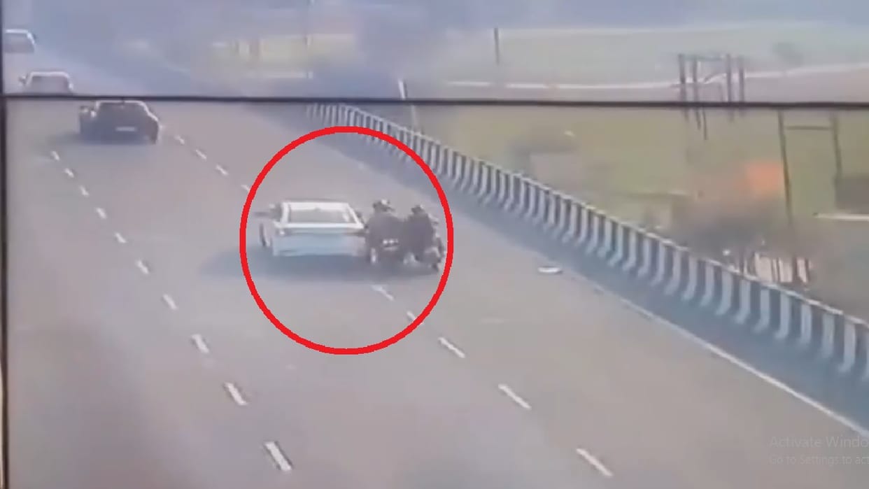 CCTV footage surfaces of Rs 85 lakh robbery on Highway in Hapur