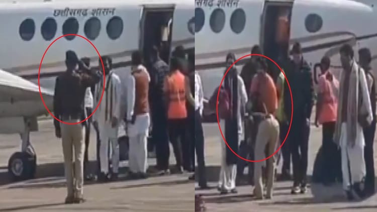 Raipur News: ड्यूटी पर पुलिस अफसर ने छुए पंडित धीरेंद्र कृष्ण शास्त्री  के पैर, वीडियो वायरल होने पर कार्रवाई