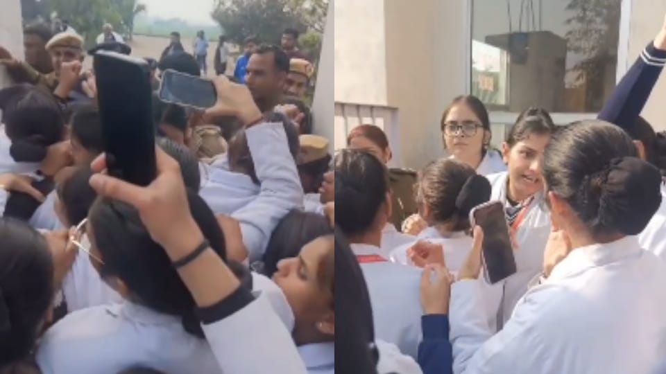 Chaos at Narnaund Nursing College students lock main gate