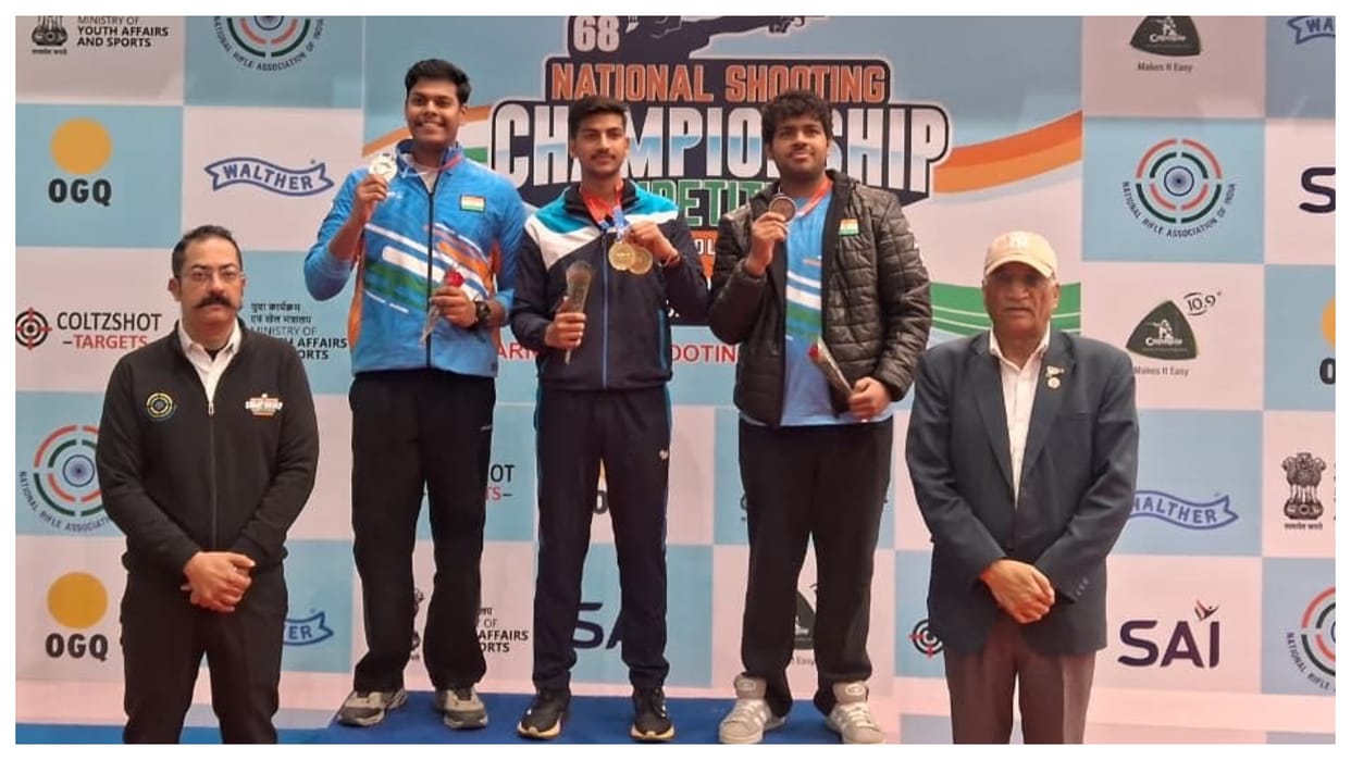 Suraj Sharma delivered a golden double in the 25m rapid fire pistol at the National Shooting Championships