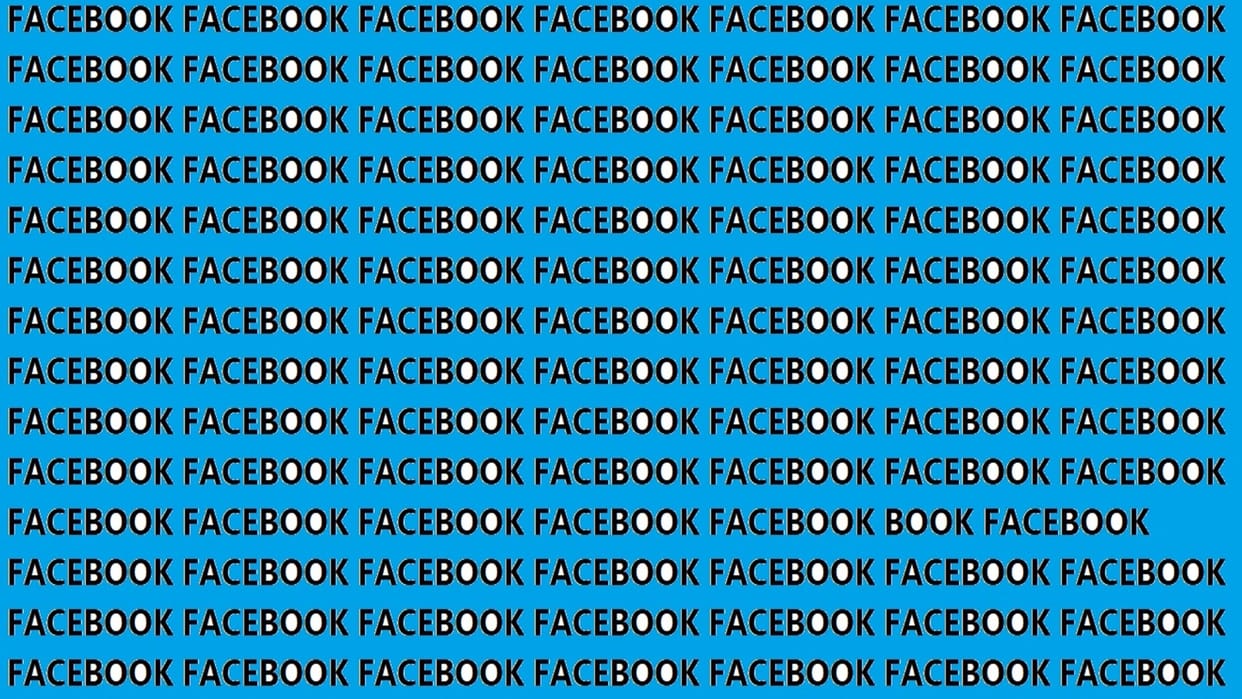 Optical Illusion IQ Test Brain Test Can You Spot  FACEBOOK in 15 Seconds