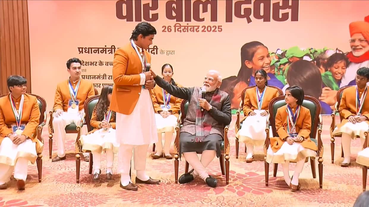 Vaibhav Suryavanshi was honoured with the Pradhan Mantri Rashtriya Bal Puraskar by President Droupadi Murmu