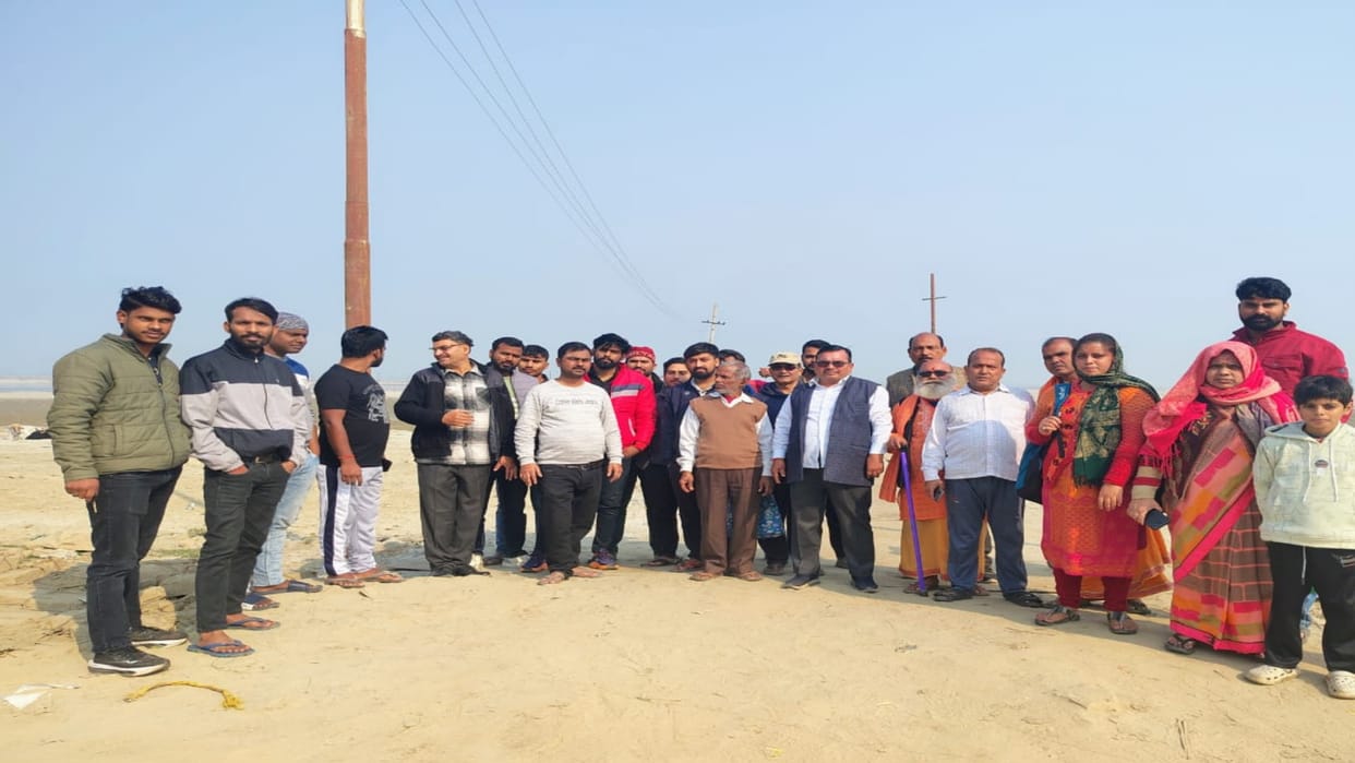 People angered by the construction of a crematorium near Koteshwar Mahadev temple, work stopped.