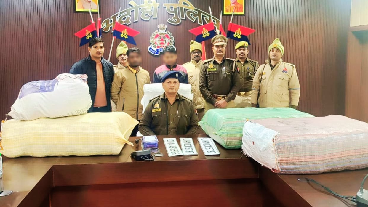 Smugglers using car with BJP sticker for trafficking one quintal of cannabis seized two smugglers arrested