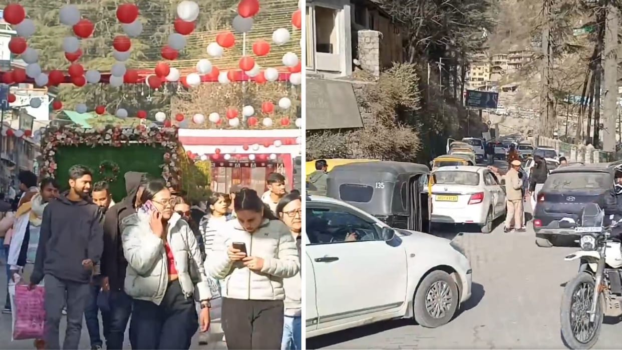 HP Tourism influx of tourists has slowed down traffic in Manali a 10-minute journey is now taking an hour