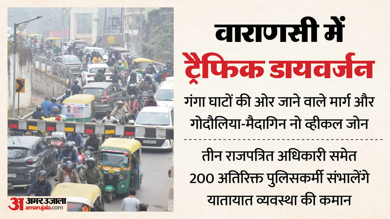 Traffic diversion in Varanasi on New Year 2026 Ganga ghat and Godaulia-Maidagin area no-vehicle zones