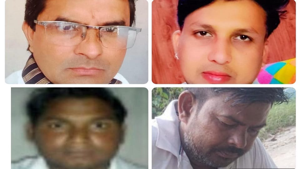 Four people died in Saharanpur: Two bodies fell out of the car as soon as it collided with a pillar