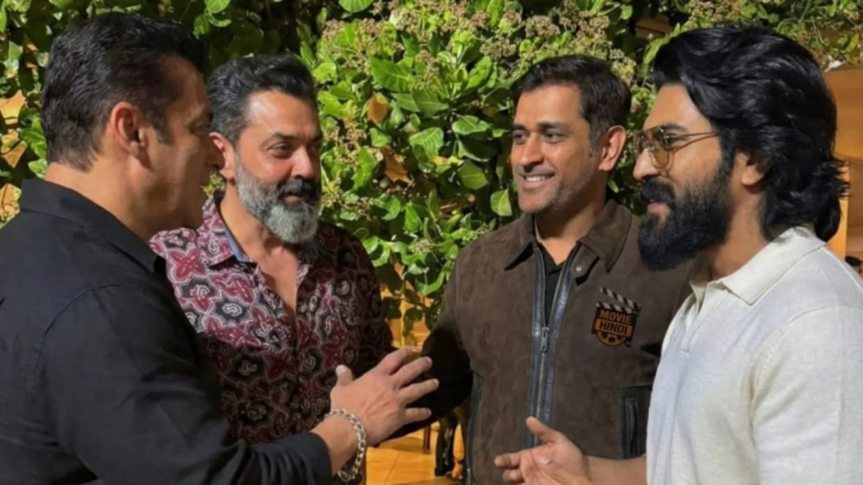 Salman Khan Bobby Deol Ram Charan And MS Dhoni Viral Picture Fans Says Frame Of The Year