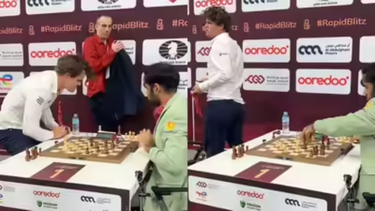 Magnus Carlsen slams table after loss to Indias Arjun Erigaisi video goes viral